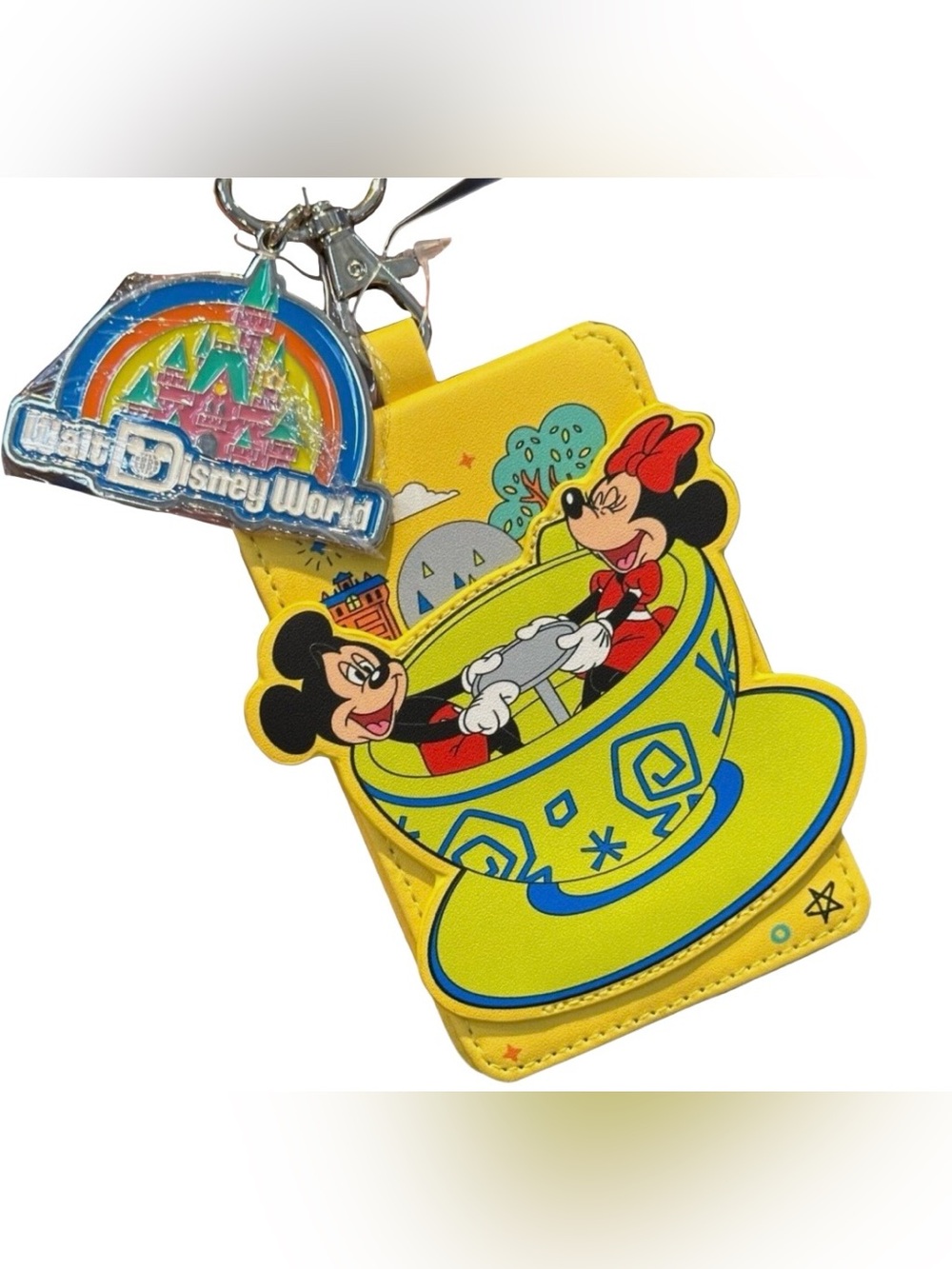 Disney Parks "Play in the Park" Lanyard & Card Holder Mickey Minnie Teacup
